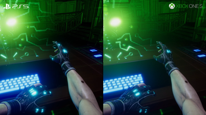 comparing PS5 and Xbox One S versions of System Shock