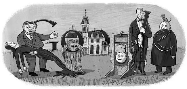 coolest google doodles, addams family